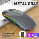 LED Wireless Mouse Rechargeable Silent Bluetooth-compatible Mouse Portable Dual Mode Computer Mice for Laptop Desktop MacBook