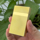 Unique Metal Lighter Engraved Paris Refillable Butane Gas Lighters Pure Copper Cigar Tools for Smokers Father Collection Husband