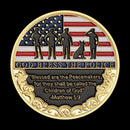 Thank You for Your Service Challenge Coin Prayer God Bless The Police Thin Blue Line Golden Plated Commemorative Coin