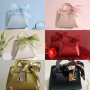 60pcs Leather Gift Bags for Easter Eid Wedding Guest Favour Box Mini Handbag With Ribbon Packaging Box Distributions Party Gifts