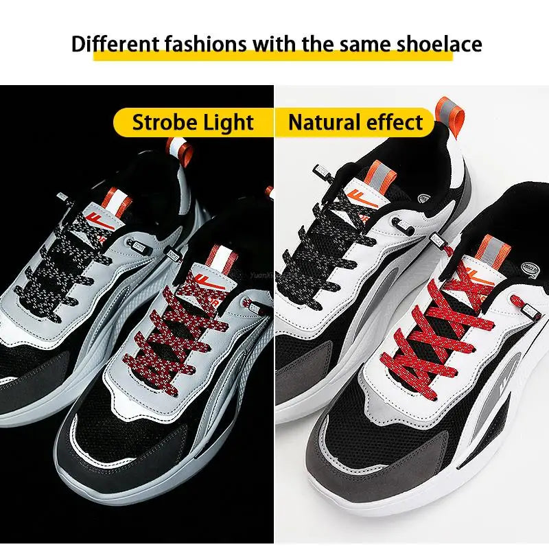 New Reflective No Tie Shoelaces Elastic Laces Sneakers Flat Shoe laces without ties Kids Adult Shoelace One size fits all Shoes