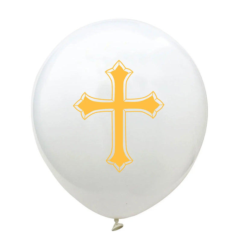 Balloon Easter Bless Cross Easter Balloons Party Easter Decoration Ballon Baptism Forked Holy Communion Favors Christen Decotion