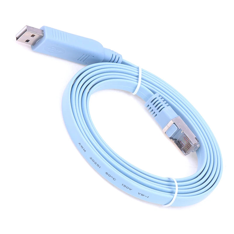 High Quality 1PC Blue 1.8M USB To RJ45 USB To RS232 Serial To RJ45 CAT5 Console Adapter Cable Cord For Cisco Routers