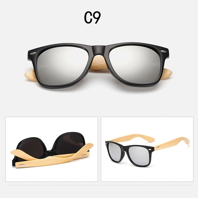 Wood Sunglasses Men Women Square Bamboo Women for Women Men Mirror Sun Glasses Oversize Retro De Sol Masculino Handmade