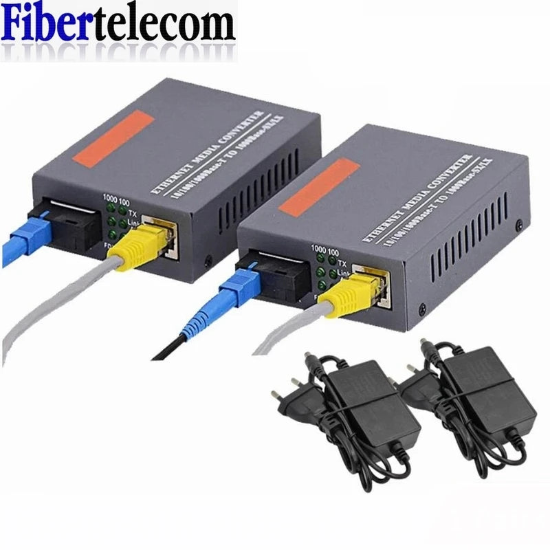 Gigabit Fiber Optical Media Converter HTB-GS-03 1000Mbps  Single Fiber SC Port External Power Supply Optical fiber transmitter