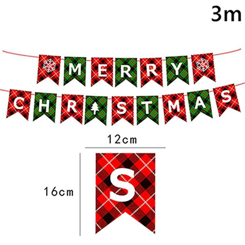 Merry Christmas Balloon Santa Claus Christmas Tree Elk Banner Ornaments Christmas Party Decorations For Home 2024 Xmas Pendants