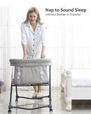 Baby Grab-and-go Travel Cot  with Mattress & Silent Wheels,  Rocking Crib Convertible, XYT-001