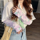 1 Pair Floral Pattern Women Arm Sleeves Cycling Anti-sunburn Sleeve Cool Muff Arm Covers Outdoor Sun Protection Ice Silk Sleeve