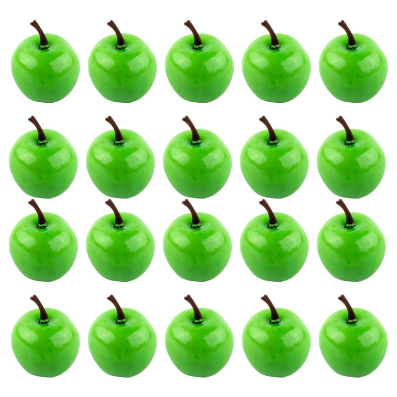 20pcs Artificial Apples Fruit Plastic Fake Red Green Apples Photo Props Wedding Decorations Fruit Home Artificial Varietal Shop