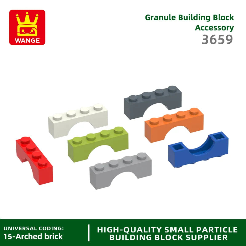 Wange 81Pcs/Lot 3659 1x4x2 Flat Arch Building Blocks MOC Construction Accessories Parts Compatible with Brick Children Toys Gift