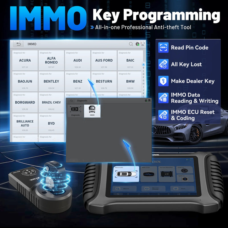 XTOOL X100 MAX Advanced IMMO Key Programmer All System Diagnostic ECU Coding 42 Service Bi-Directional Control Scanner x100 PAD3