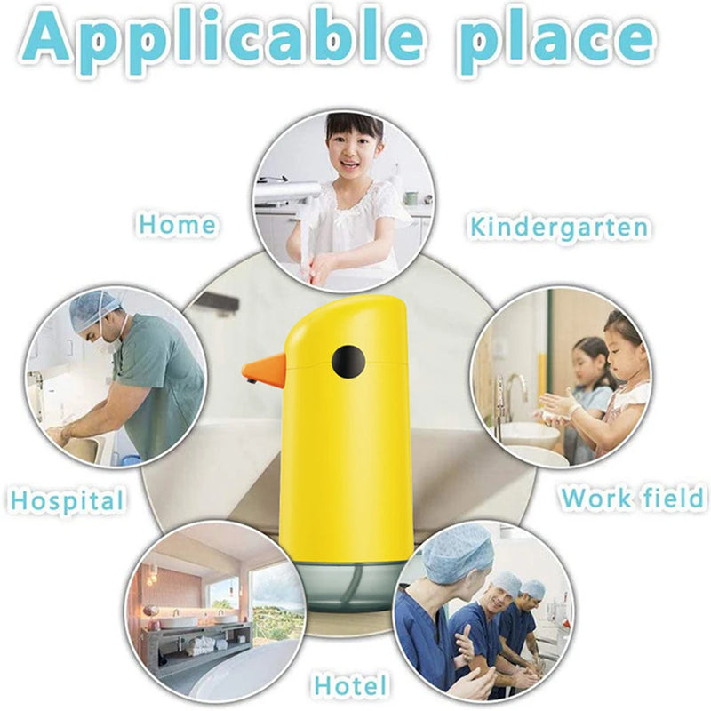 Children Auto Foam Soap Dispenser Little Yellow Duck Smart Sensor Liquid Soap Dispenser Touchless Hand Sanitizer for Bathroom