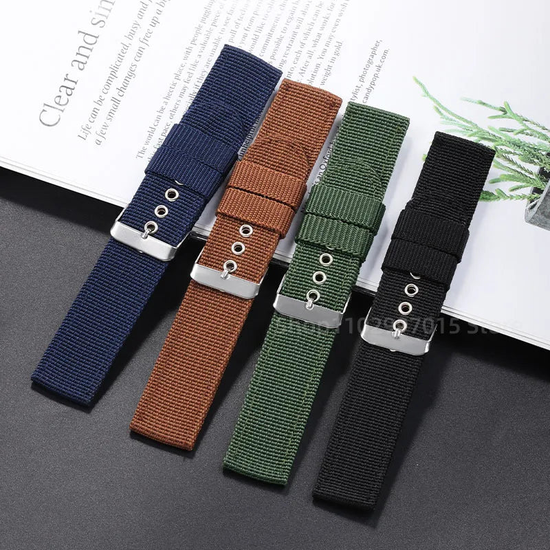 16mm 18mm 20mm 22mm 24mm Nylon Woven Strap for Omega for Seiko Wristband Military Sport Watch Band Canvas Belt Men's Accessories
