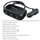 Car One Tow Three Power Dual USB Interface Car Charger Multi-function Car Power Adapter Plug