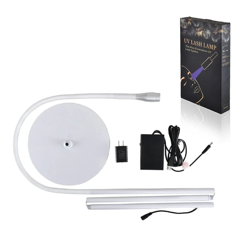5W/10W UVLED Curing Lamp With Foot Switch Adjustable Focus Floor Lamp Grafting Eyelash Glue Fast Drying Purple Light Beauty Tool