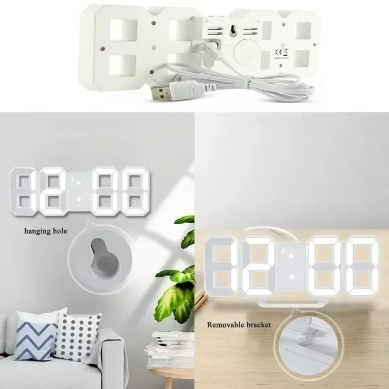 3D Led Clock Calendar Thermometer Display Watch Electronics Alarm Clocks Bedroom Decoration Digital Desk Clock Table Decorations