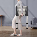 3.8M Telescopic Ladder 12.5FT Multi-Purpose Stainless Steel Extendable Sturdy Loft EN131 for Draw Wall Replace Bulb Repair Roof
