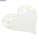 50pcs/set Wedding Table Decoration Place Cards Laser Cut Bird Heart Floral Wine Glass Place Cards For Party Decoration
