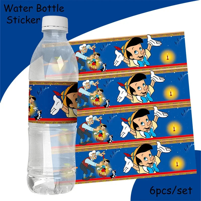 The Adventures of Pinocchio Happy Birthday theme favor party supplies Party Paper  Plate Straw Gift Bag Banner Flag Baby Shower