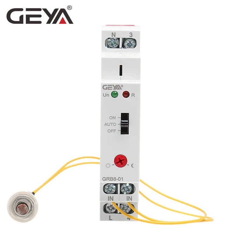 GEYA GRB8-01/02 Din rail Twilight Switch Photoelectric Timer Light Sensor Relay AC110V-240V Auto ON OFF