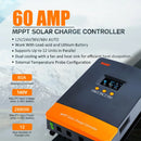 PowMr MPPT 60A Solar Charge Controller for 12/24/36/48V Battery Max 160VDC PV Panel Input With LCD Screen Can Parallel 12 Units