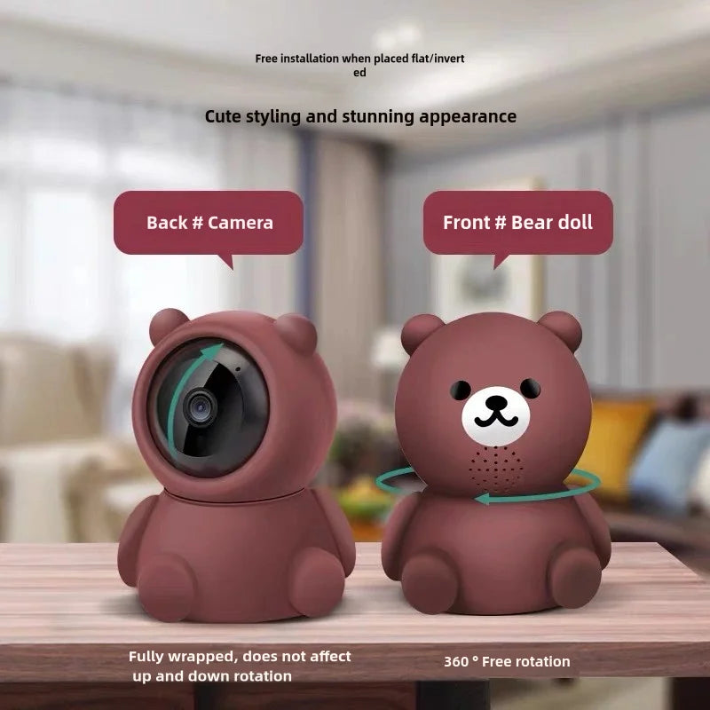 Smart Home Baby Security Monitor WiFi IP Camera Cartoon Bear Halloween Gift CCTV 1080P HD Surveillance Auto Tracking Camera