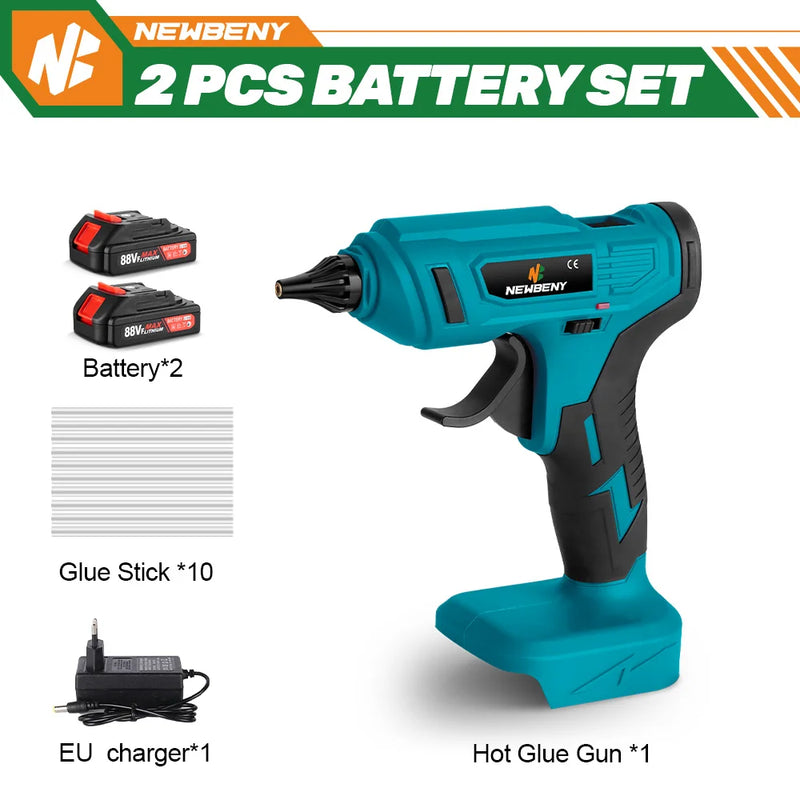 NEWBENY 100W 280°C Cordless Hot Melt Glue Gun Portable Rechargeable with Glue Sticks DIY Repair Tool For Makita 18V Battery Pin