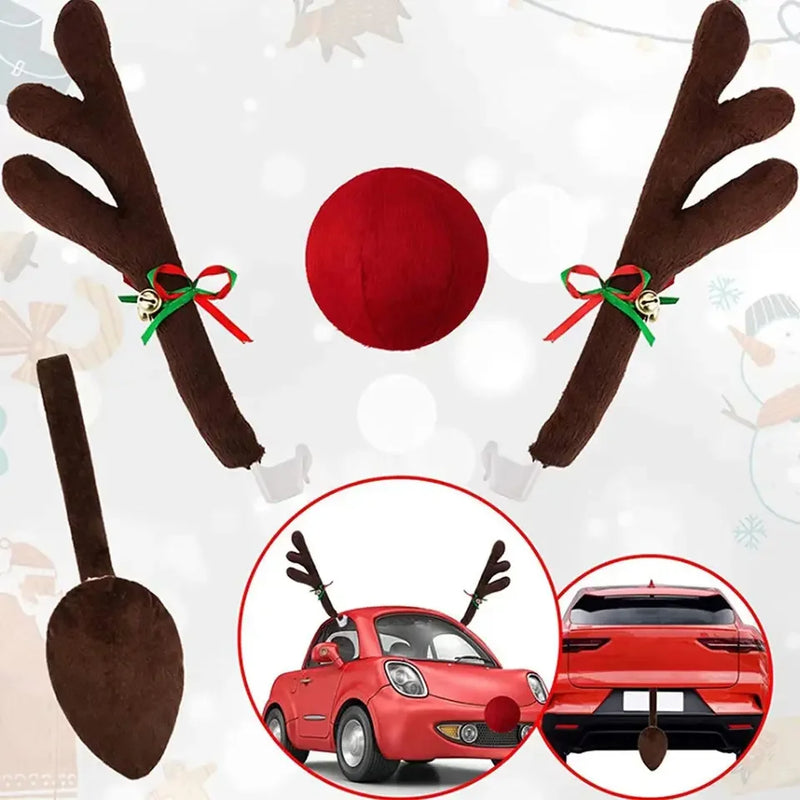 Christmas Car Decoration Deer Horn Christmas Deer Horn Car Kit Car Christmas Gift Set Car Accessories Decoration Pendant