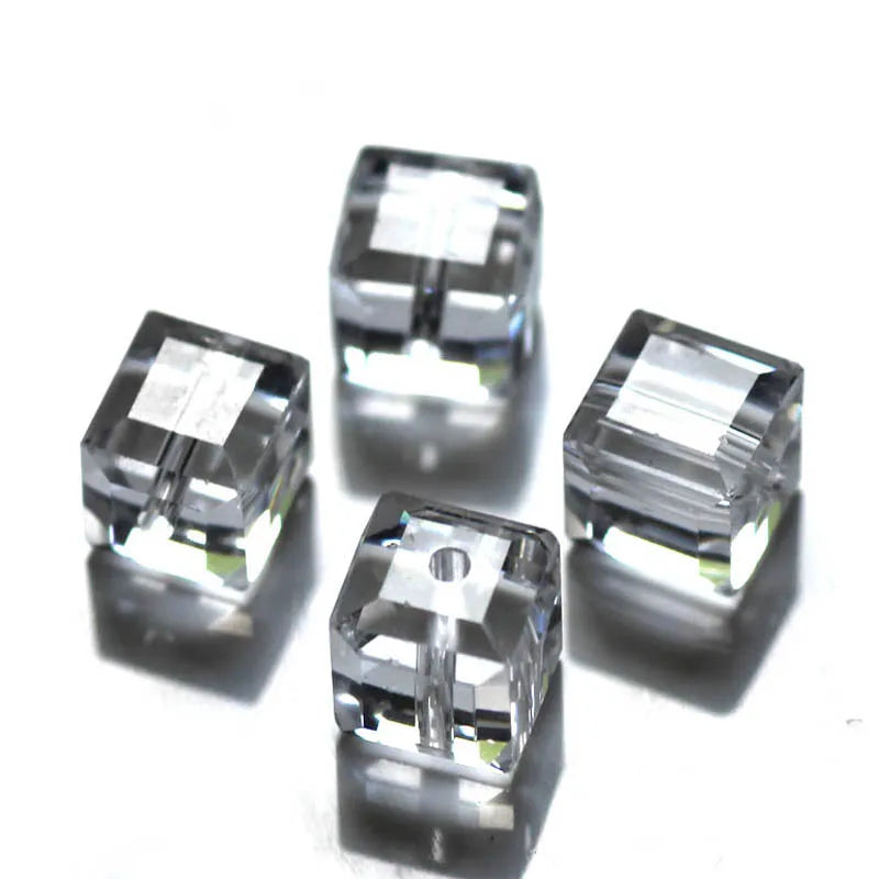 StreBelle AAA 50pcs/Lot Cube Loose Spacer Bead Jewelry Making Mix Colors 8x8mm Crystal Glass Beads Facet Square Shape