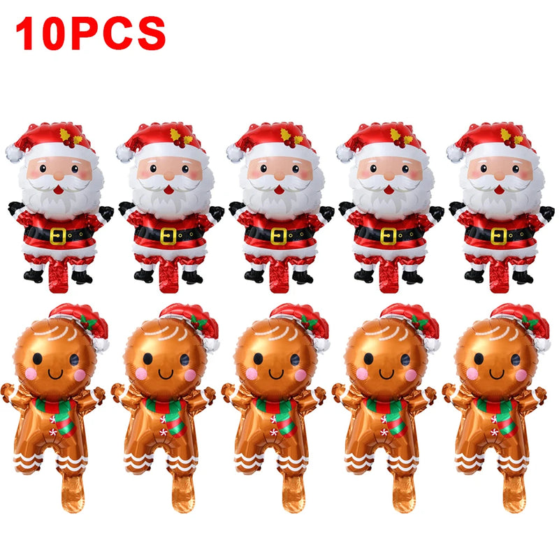 15/1Pcs Christmas Foil Balloons Santa Claus Xmas Tree Aluminum Balloons New Year Kids Gifts Toys Xmas Birthday Party Decorations