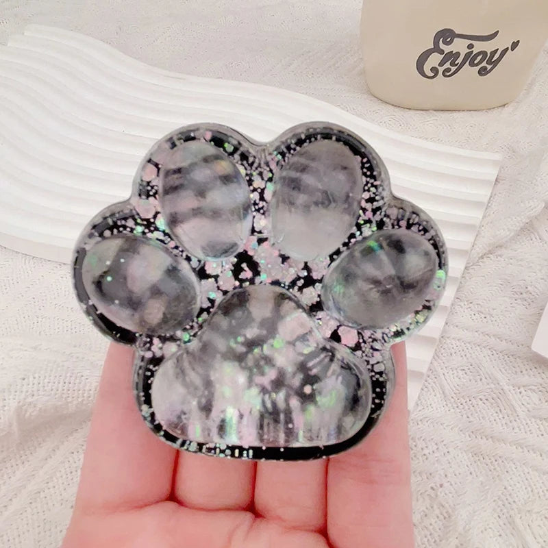 Cute Sequin Cat Claw Squishy Fidget Toy Slow Rebound Stress Relief Toy Pinch Decompression Dark Starry Cat Paw Soft Squeeze Toy