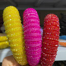 Full Crystal Luxury Hair Accessories Hairbands Sparkly Padded Rhinestones Headbands Headdress Black White Pink Women Headband