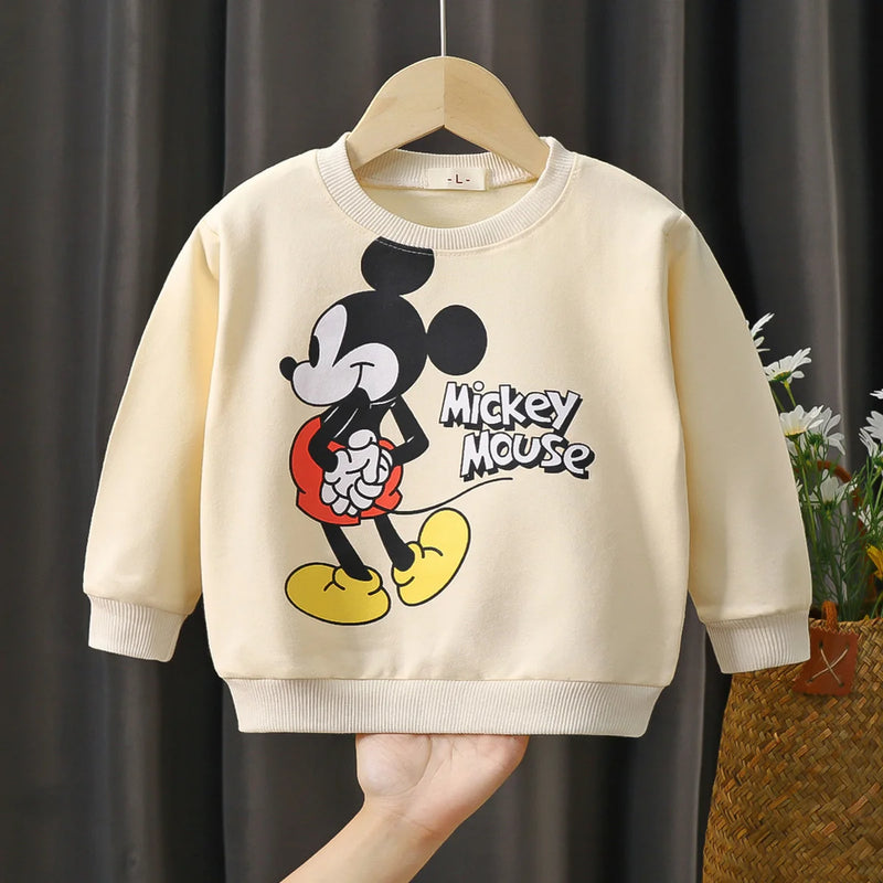 0-4 Age Baby Clothes Mickey Printed Children's Sweatshirt Long Sleeve Tops Loose Fashion Cartoon Autumn Clothing Thin Sweater