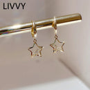 LIVVY New Fashion Korean Charm Drop Earrings for Women Trendy Simple Star Zircon Elegant  Jewelry Gifts