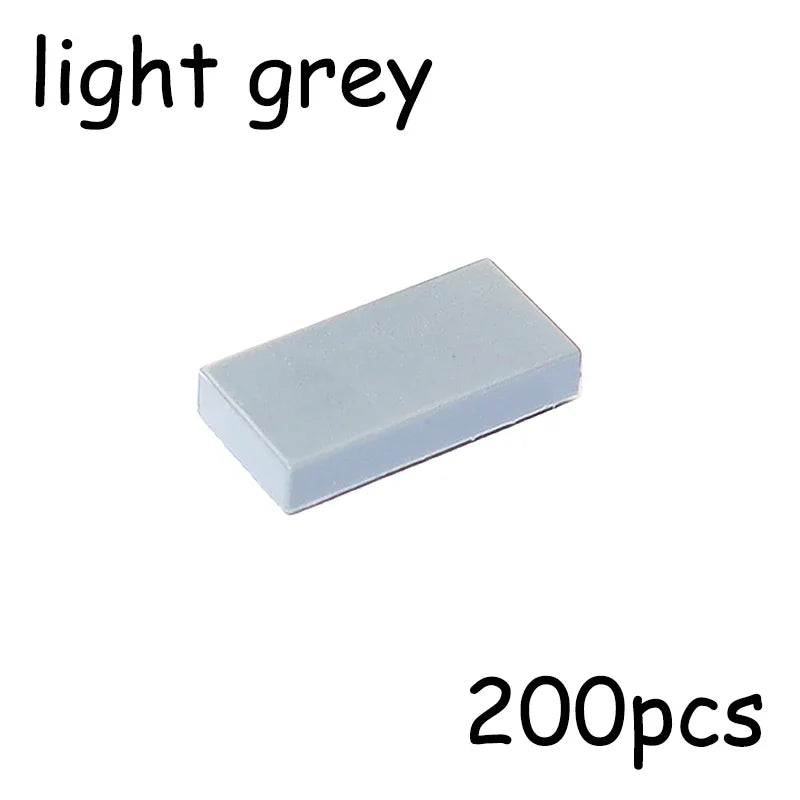 200PCS MOC Assemble Particles 3069 30070 1x2 Bricks Flat Tile Smooth 1*2 Building Blocks DIY Educational Creative Toy for Kids