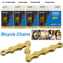 8/9/10/11 Speed Bicycle Chain Fully Electroplated Gold Rust Corrosion Resistant Wear-resistant Durable Suitable for Most Bikes