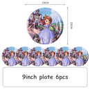 Disney Princess Sofia Theme Birthday Party Decoration Baby Shower Girl Party Cartoon Tableware Set Balloons Decor Event Supplies