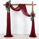 2pcs Sage Green Wedding Arch Chiffon Sheer Drapes ,Wedding Arch Drapes Sheer Backdrop Curtain for Wedding Ceremony Party Decor