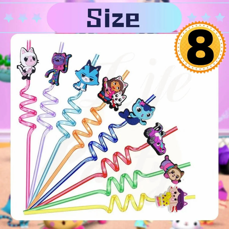 New Gabby Dollhouse Cats Birthday Party Decoration Balloon Pink Cartoon Tableware Backdrop Baby Shower Kids Girls Party Supplies