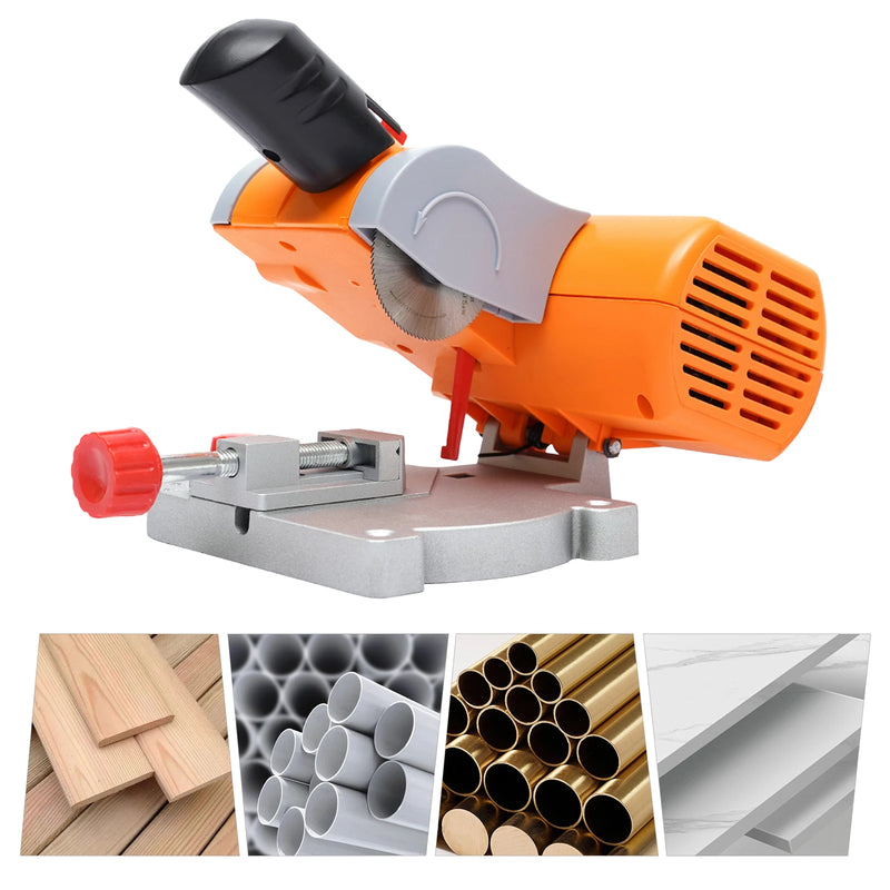 7800R/Min Cut-off Saw, Adjustable 45 Degree Cutting Tool, Mini Benchtop Cut-off Chop Saw for Wood&Plastic&Stone