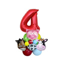 Farm Animal Balloon Tower with Digital Baloon Carton Cow/Pig/Sheep Balloons Kids Farm Animals Happy Birthday Party Decoration