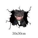 Funny 3d Auto Car Window Sticker Pig Dog Horse Cow Broken Window Electrostatic Stickers Glass Decal Bathroom Wall Art Decor