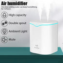 2000ML USB Air Humidifier Double Spray Port Essential Oil Aromatherapy Diffuser Cool Mist Maker Fogger for Home Office