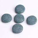 5pcs Natural Volcano Lava Stone Flat Round 20mm 27mm 32mm Loose Crafts Beads lot for Jewelry Making DIY Earring Findings