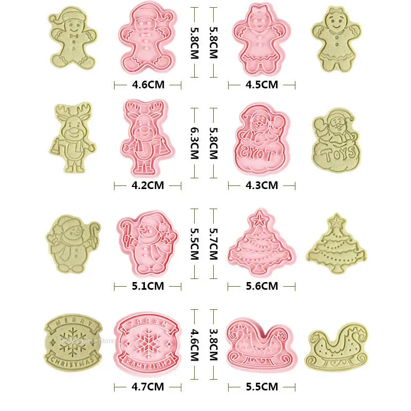 Multiple Sets DIY Cake Decorating Tools Christmas Cookie Cutters Cartoon Biscuit Mould DIY Fondant Mold Baking Tools for Kitchen