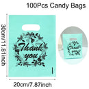 100pcs Thank You Gift Bag Plastic Shopping Bag Tote Bag 20*30cm Gift Bags Birthday Wedding Party Favors Candy Cookie Wrapping