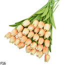 12pcs Artificial Tulip Latex Real Touch For DIY Bouquets Wedding Party Mother's Day Easter Spring Home Dining Decoration