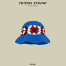 2024 New Korean-Japanese Hand Buckle Crochet Bucket Hat Spring and Autumn Winter Sun Hat Female Cherry Designer Bob Basin Hat