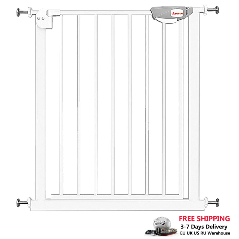 UBRAVOO Baby Gate for Doors and Stairs, Height 100 cm, Safety Pet Gate,  Automatic Closure, Triple Locking, JLB-MD01