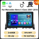 Podofo 2Din 9 ''Car Radio For Mercedes-Benz C-Class W204 S204 2007-2010 Multimedia Player GPS Carplay Android Car DSP BT RDS